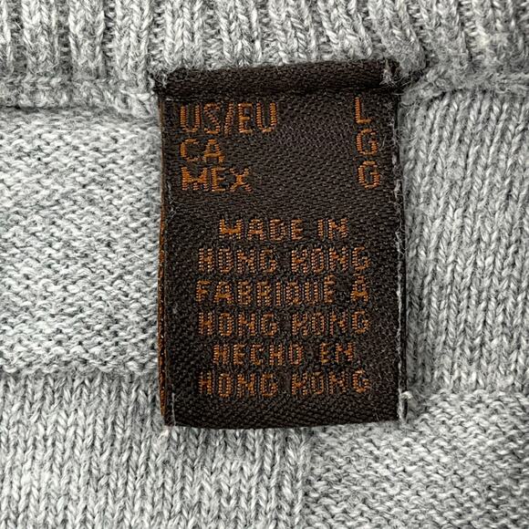 RSRV Enyce Gray Long Sleeve Weave Knit Warm Classic Preppy Professor Sweater - Picture 5 of 9